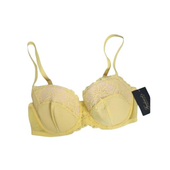 NWT! Frederick's of Hollywood Karoline Countour Yellow Balconnet Bra 32F - Picture 3 of 7
